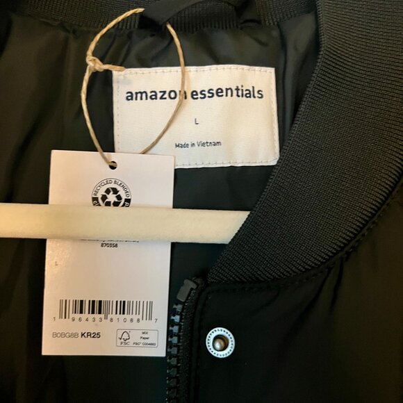 Amazon Essentials Navy Blue Quilted Puffer Insulated Long Midi Coat - Picture 6 of 7